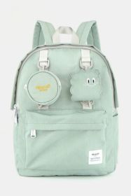 Himawari Waterproof Canvas Backpack Bag with Removable Coin Purse (Color: Mint, size: One Size)