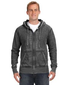 Adult Vintage Zen Full-Zip Fleece Hooded Sweatshirt - CEMENT - S (Color: TWISTED BLACK, size: S)