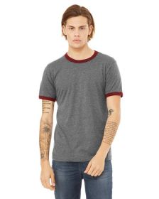 Men's Jersey Short-Sleeve Ringer T-Shirt - WHITE/ BLACK - S (Color: DP HTHR/ CARDNAL, size: XL)