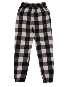 Burnside B4810 Youth Flannel Jogger (Color: ECRU/ BLACK, size: S)